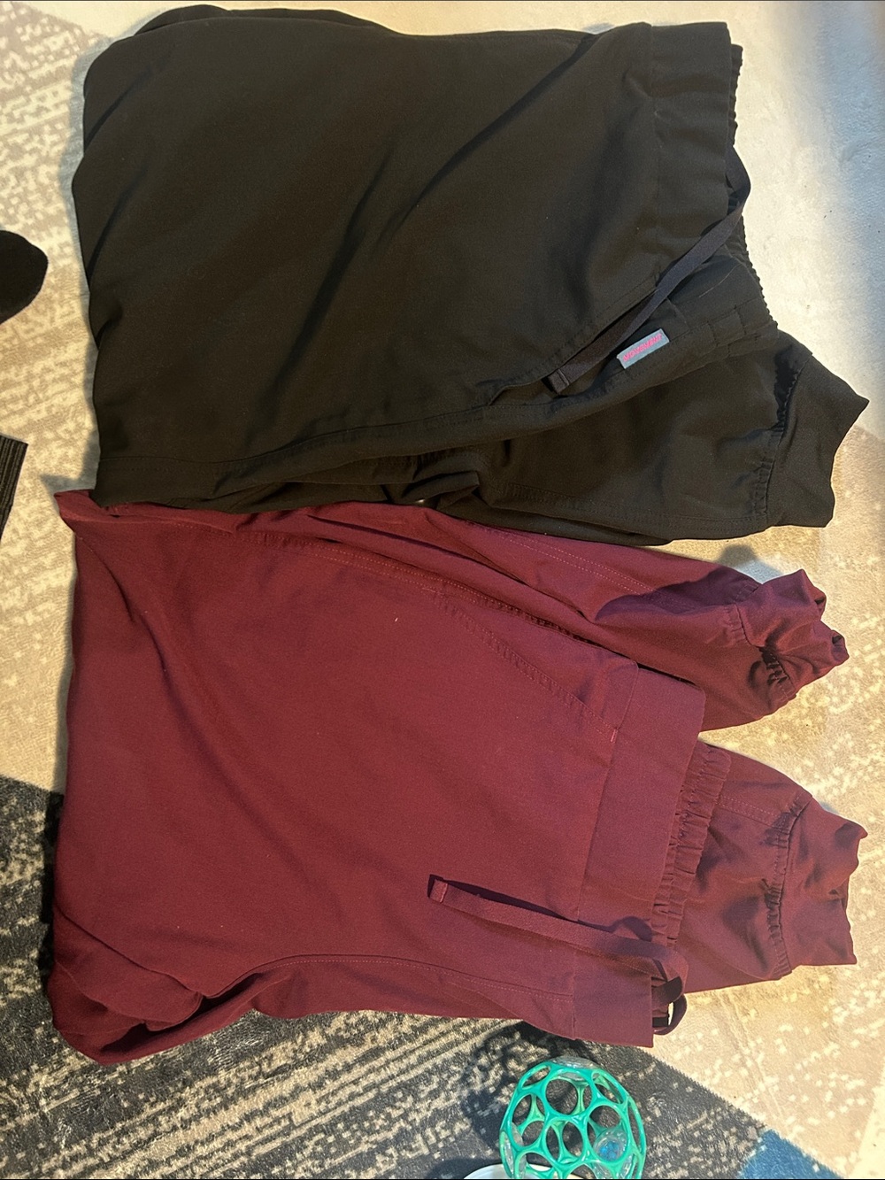 Women’s movement scrub pants Drawstring Jogger Bottoms - Black and Burgundy